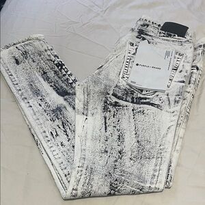 Purple Brand Distressed Black and White Slim fit jeans